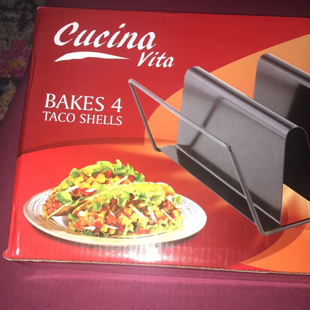 NWT Cucina Vita Baked Taco Rack NIB Bakes 4 Taco Shells